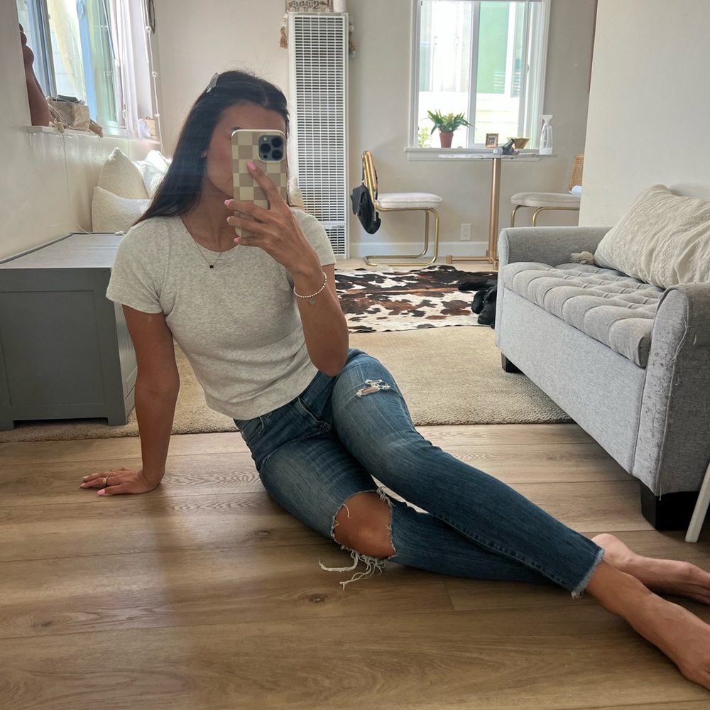 Joe's Jeans Dark Blue Distressed Ankle Jeans